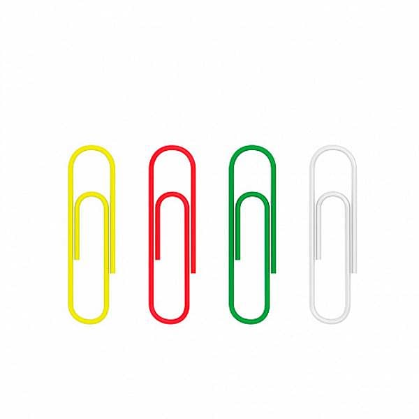 ErichKrause Caja 100 Clips recubiertos de vinilo Colores 33mm