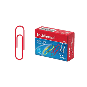 ErichKrause Caja 100 Clips recubiertos de vinilo Colores 28mm