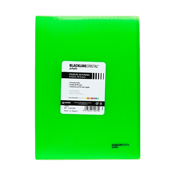 Grafoplás Carpeta Poliplás Backline con 40 fundas Verde