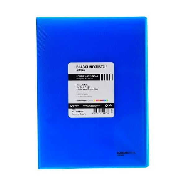 Grafoplás Carpeta Poliplás Backline con 40 fundas Azul