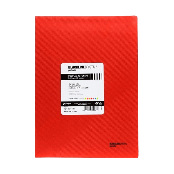 Grafoplás Carpeta Poliplás Backline con 40 fundas Rojo