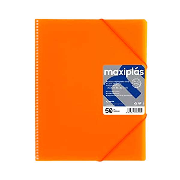 Grafoplás Carpeta Maxiplás Fluorgraf con 50 fundas Naranja