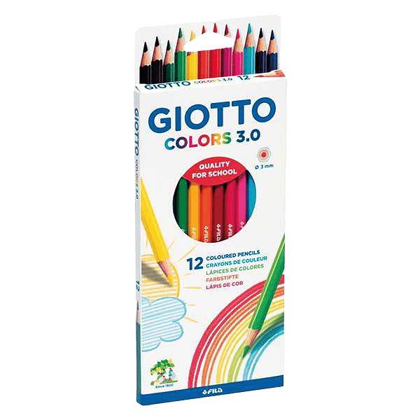 Lápices de Colores Giotto Colors 30 mina 3mm Caja 12 Colores Surtidos