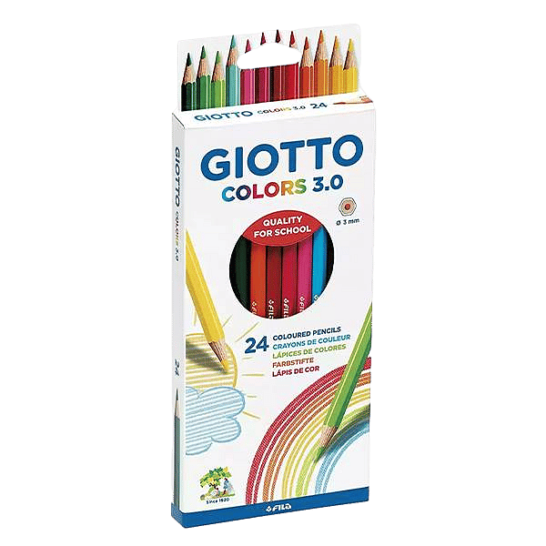 Lápices de Colores Giotto Colors 30 mina 3mm Caja 24 Colores Surtidos