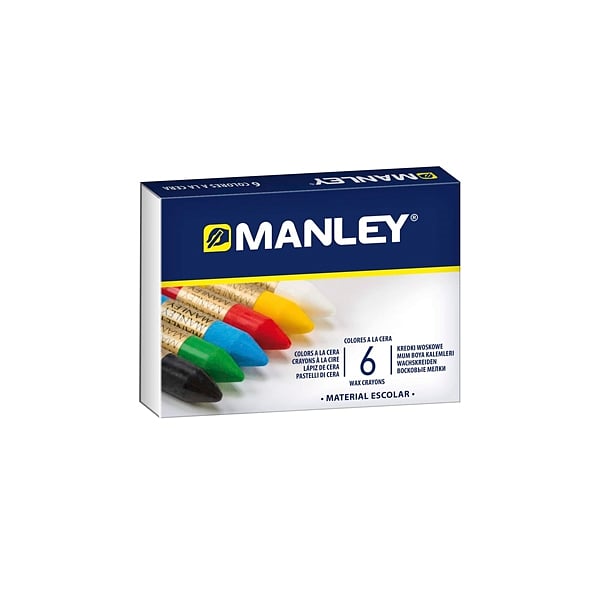 Manley Estuche 6 Ceras Colores Surtidos