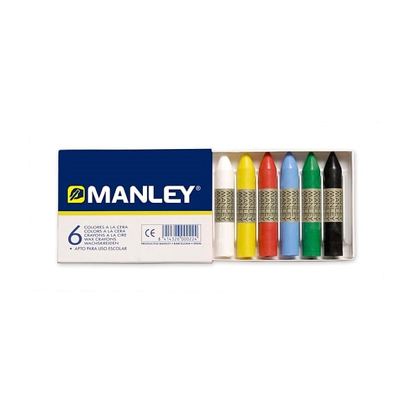 Manley Estuche 6 Ceras Colores Surtidos