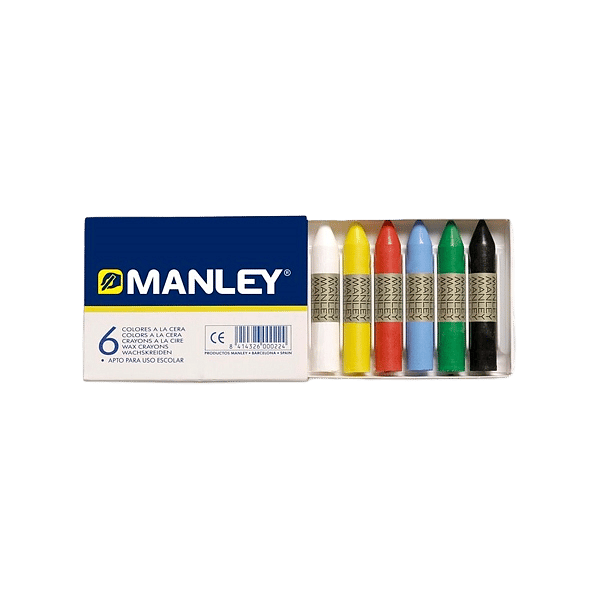 Manley Estuche 6 Ceras Colores Surtidos