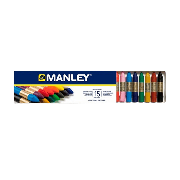 Manley Estuche 15 Ceras Colores Surtidos
