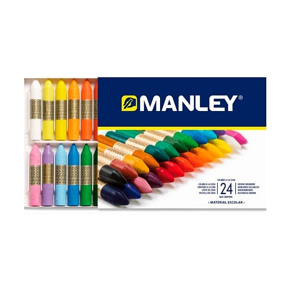 Manley Estuche 24 Ceras Colores Surtidos