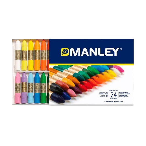 Manley Estuche 24 Ceras Colores Surtidos
