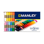 Manley Estuche 24 Ceras Colores Surtidos