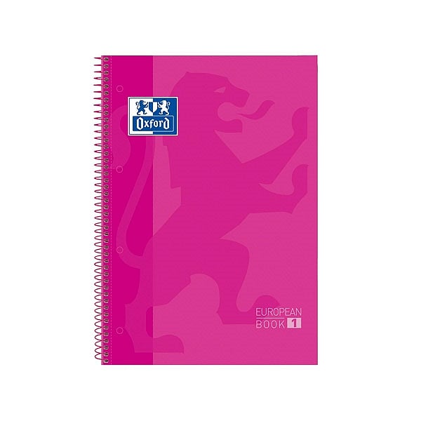 Cuaderno Oxford Espiral A4 Tapa Extradura 80h 90gr Rosa