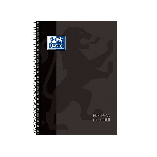 Cuaderno Oxford Espiral A4 Tapa Extradura 80h 90gr Gris