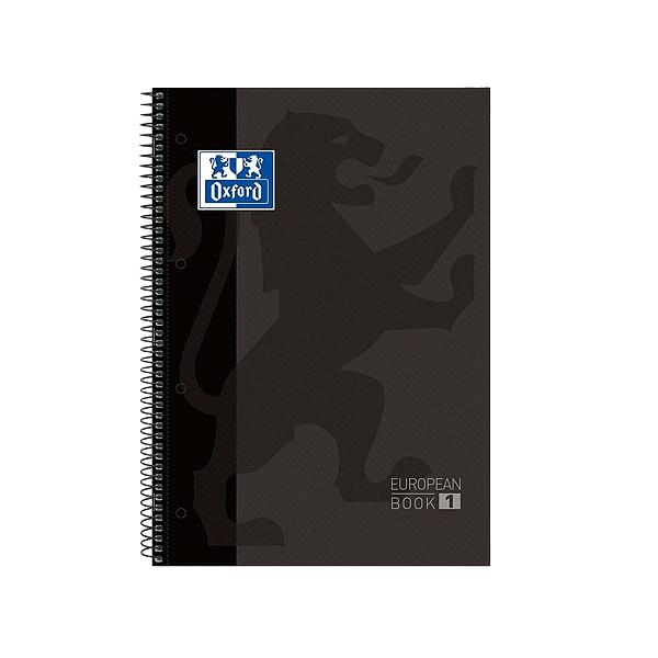 Cuaderno Oxford Espiral A4 Tapa Extradura 80h 90gr Gris