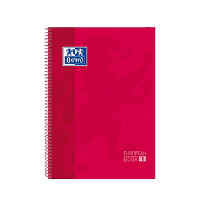Cuaderno Oxford Espiral A4 Tapa Extradura 80h 90gr Rojo