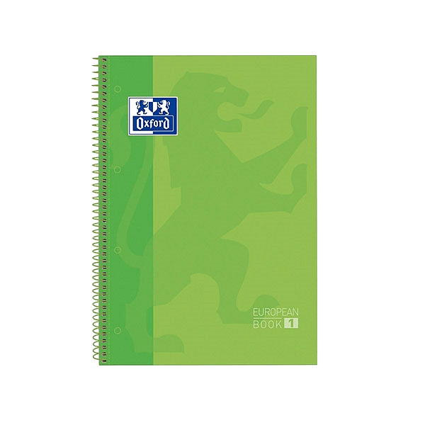 Cuaderno Oxford Espiral A4 Tapa Extradura 80h 90gr Verde