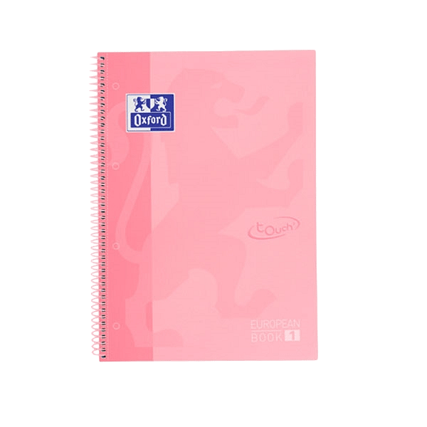 Cuaderno Oxford Touch EuropeanBook 1 A4 80h 90gr Flamingo