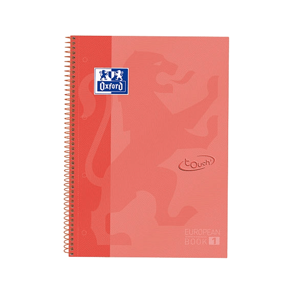 Cuaderno Oxford Touch EuropeanBook 1 A4 80h 90gr Coral