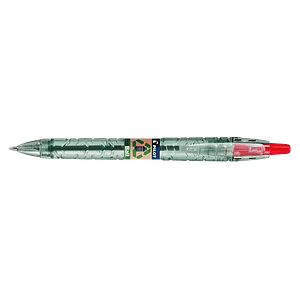 Pilot Boligrafo de Bola Retractil B2P Ecoball BeGreen  Punta Redonda 1mm  Trazo 027mm  8664 de Plastico Reciclado  Recargable  Color Rojo