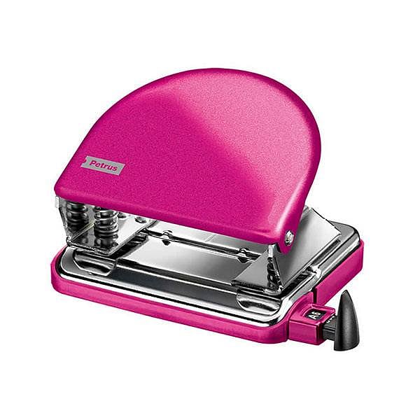 Taladro de papel Petrus 52 WOW  Capacidad 20 hojas  Color Rosa