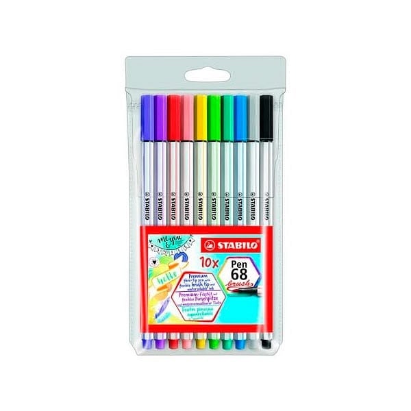 Stabilo Estuche 10 rotuladores Pen 68 Brush