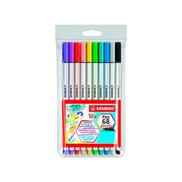 Stabilo Estuche 10 rotuladores Pen 68 Brush