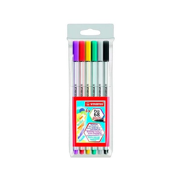 Stabilo Estuche 6 rotuladores Pen 68 Brush