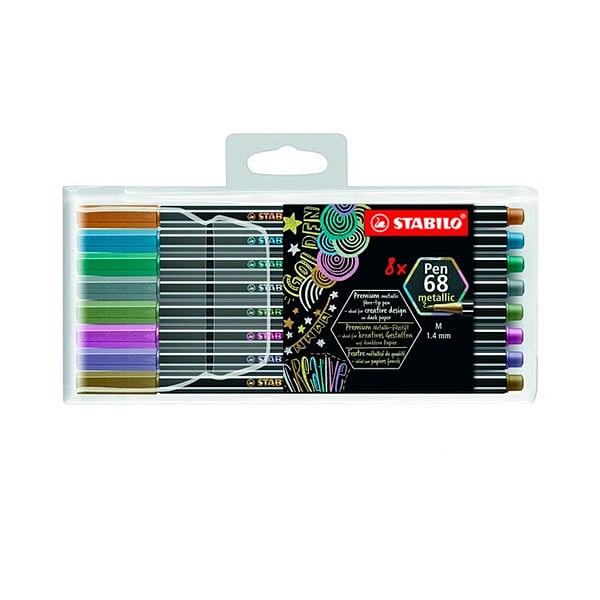 Stabilo Estuche 8 rotuladores Pen 68 Metallic