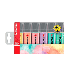Stabilo Estuche 6 marcadores Fluorescentes colores Pastel
