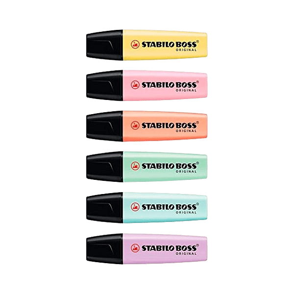 Stabilo Estuche 6 marcadores Fluorescentes colores Pastel