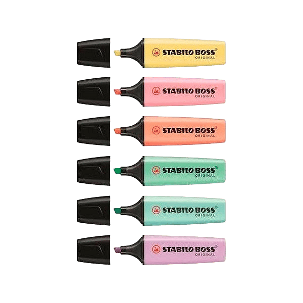 Stabilo Estuche 6 marcadores Fluorescentes colores Pastel