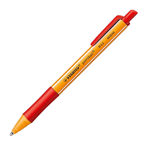 Stabilo Pointball Boligrafo Retractil  Punta de 1mm  Tinta con Base de Aceite  Recargable  79 Plastico Reciclado  Grip Antideslizante  Color Rojo