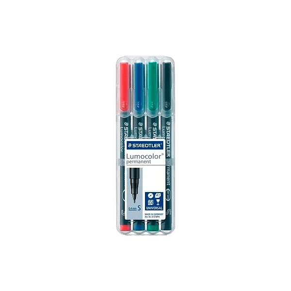 Rotulador Permanente Staedtler Lumocolor Punta 04mm pack 4