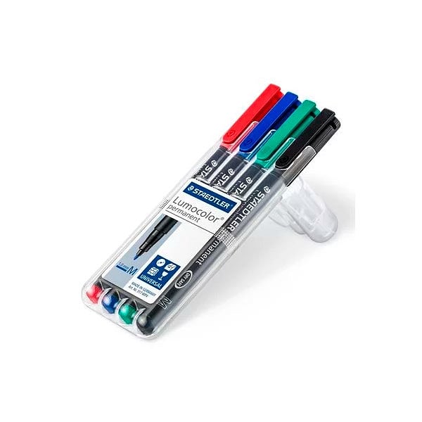 Rotulador Permanente Staedtler Lumocolor Punta 1mm pack 4