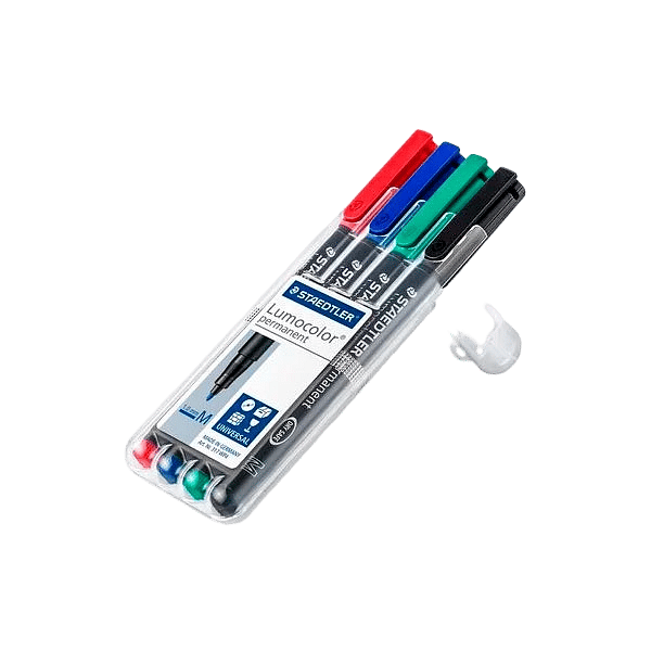 Rotulador Permanente Staedtler Lumocolor Punta 1mm pack 4