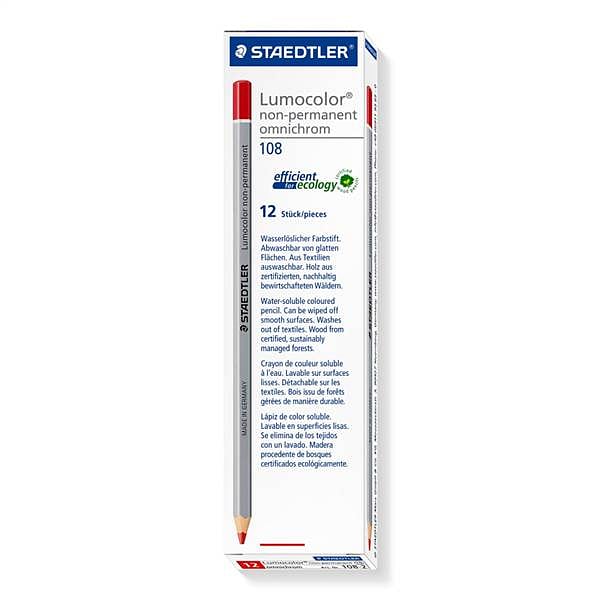 Lápiz NoPermanente Staedtler Lumocolor Omnichrom  Lapiz de color Rojo 12 Unidades
