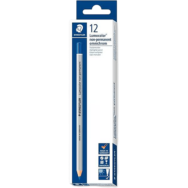Lápiz NoPermanente Staedtler Lumocolor Omnichrom  Lapiz de color Azul 12 Unidades