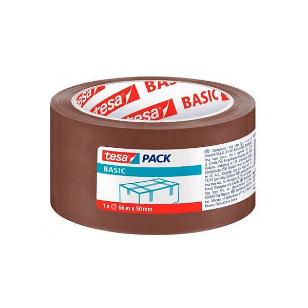 Tesa Pack 6 Cintas de Embalaje Basic 50 mm x 66 mm  Marrón