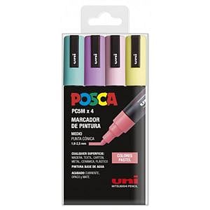Rotuladores UniBall Posca  Estuche 4 marcadores PC5M Pastel 182634811