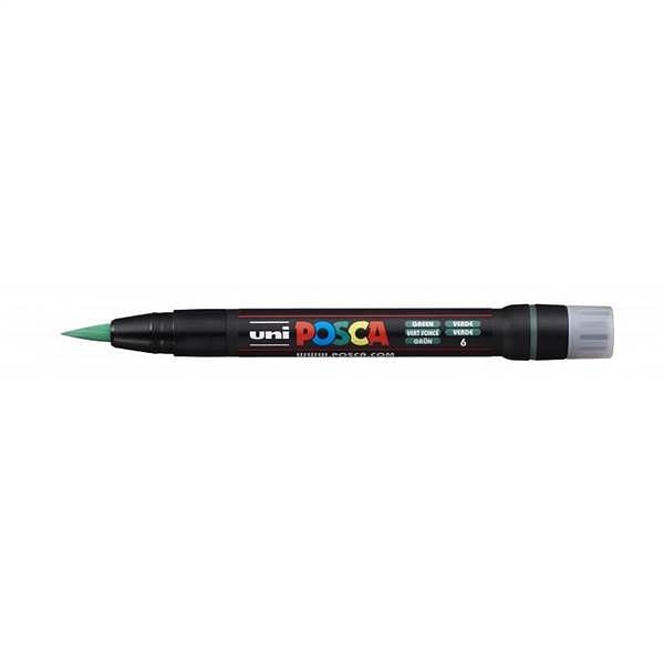 Posca PCF350 Marcador de Pintura  Punta Acrilica Estilo Pincel  Tinta Pigmentada Base al Agua  Resistente a la Luz  No Permanente  Color Verde