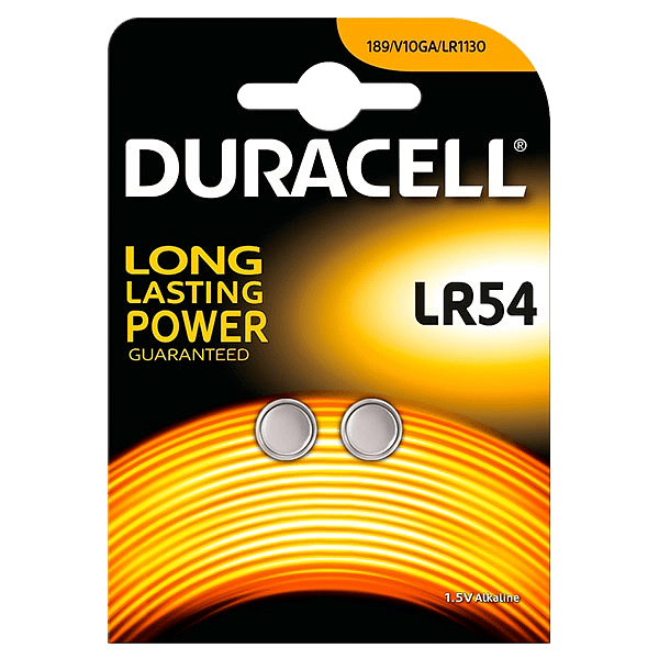 Duracell Pila Botón Alcalina LR54 15V 2 unidades