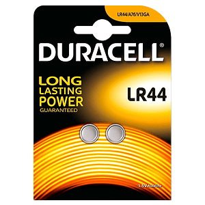 Duracell Pila Botón Alcalina LR44 15V 2 unidades