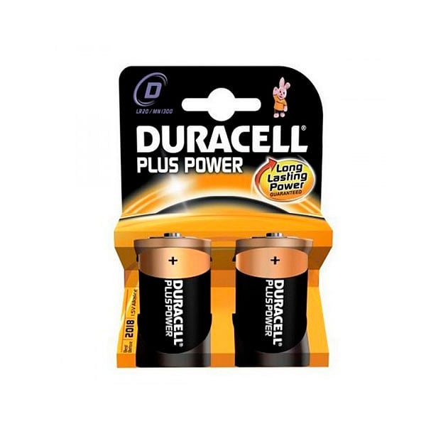 Duracell Pilas Alcalinas Plus Power D 15V 2 unidades