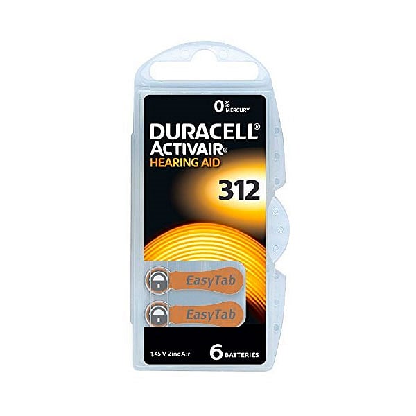 Duracell Pilas Hearing Aid DA312 145V 6 unidades