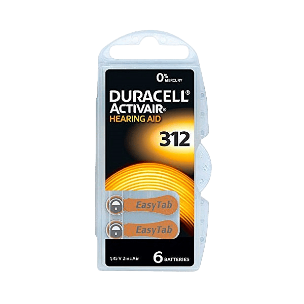 Duracell Pilas Hearing Aid DA312 145V 6 unidades