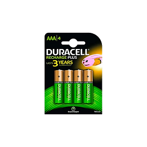 Duracell Pilas Recargables Recharge Plus AAA 750mAh 4 uds
