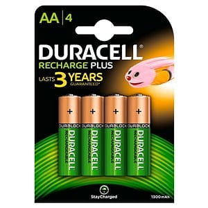 Duracell Pilas Recargables Recharge Plus AA 1300mAh 4 uds