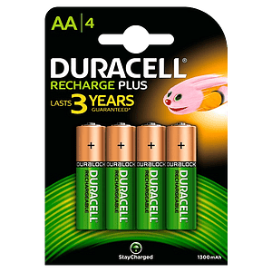 Duracell Pilas Recargables Recharge Plus AA 1300mAh 4 uds