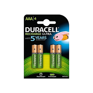 Duracell Pilas Recargables AAA 800mAh 4 unidades Duracell Pilas Recargables AAA 800mAh 4 unidades