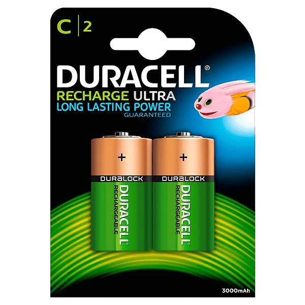 Duracell Pilas Recargables Recharge Ultra C 3000mAh 2 uds